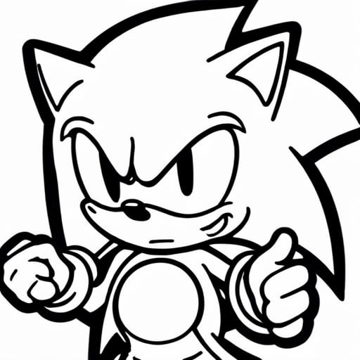 Create an image with Sonic for coloring