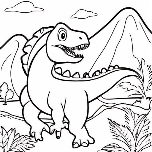 Dinosaur fossil Coloring Page Ai