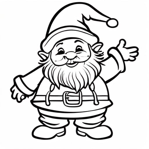 Happy dwarf Coloring Page Ai