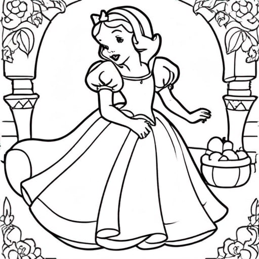 Snow White Coloring Page Ai