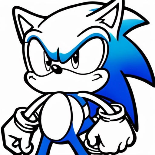 Sonic Coloring Page Ai